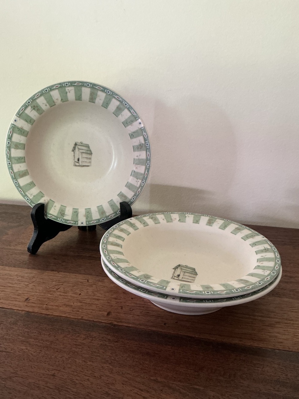 Pfaltzgraff Naturewood Birdhouse Soup/Cereal Bowls Set of 3